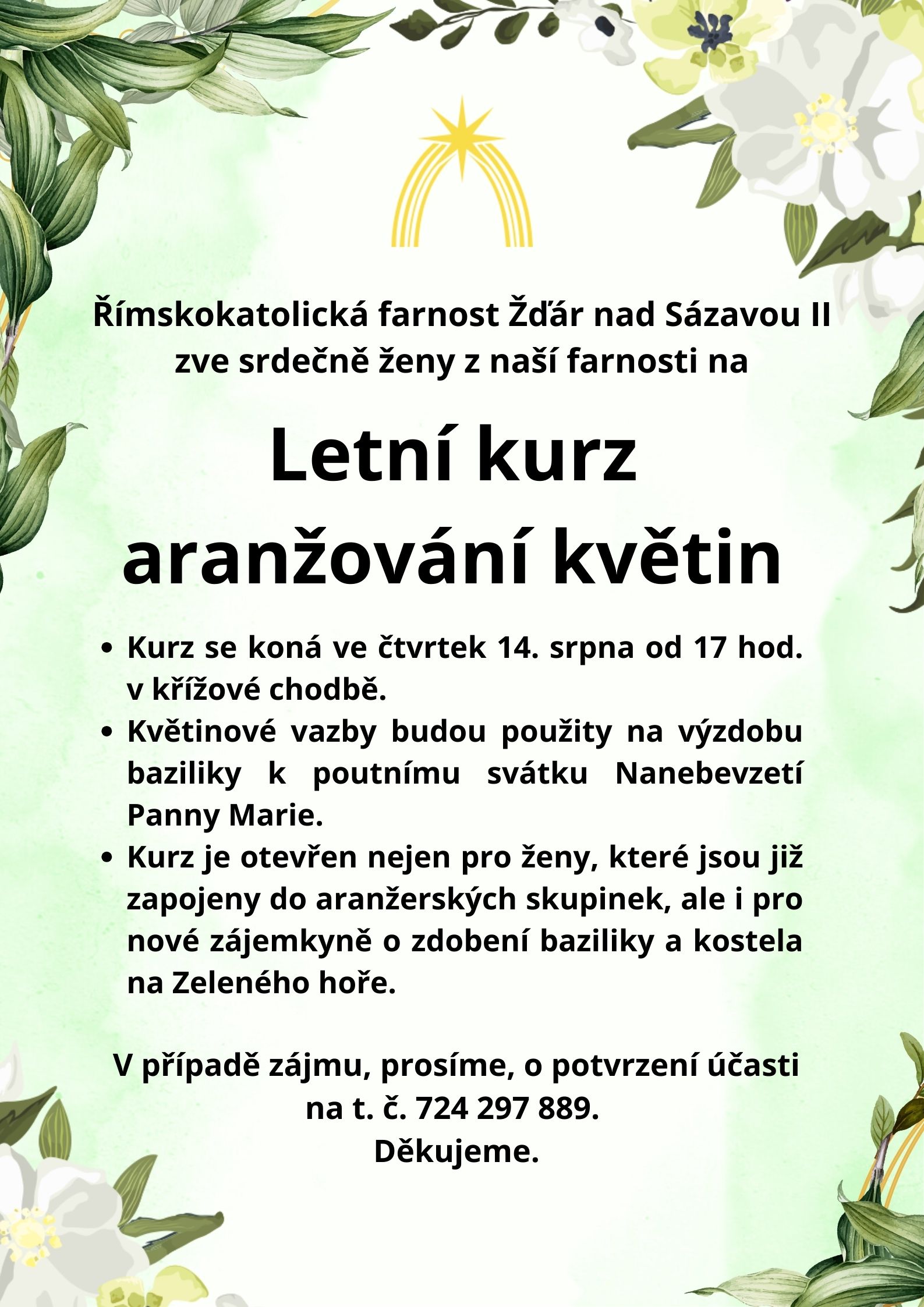 Letní kurz aranžování květin 2