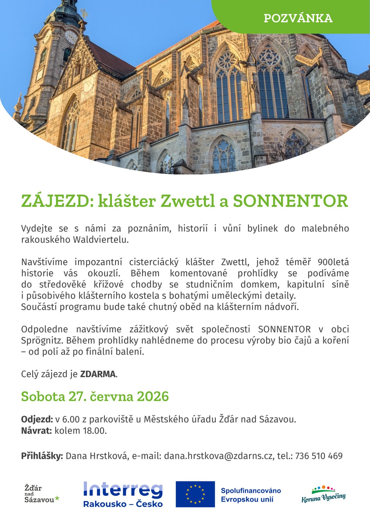 POZVÁNKA zájezd Zwettl