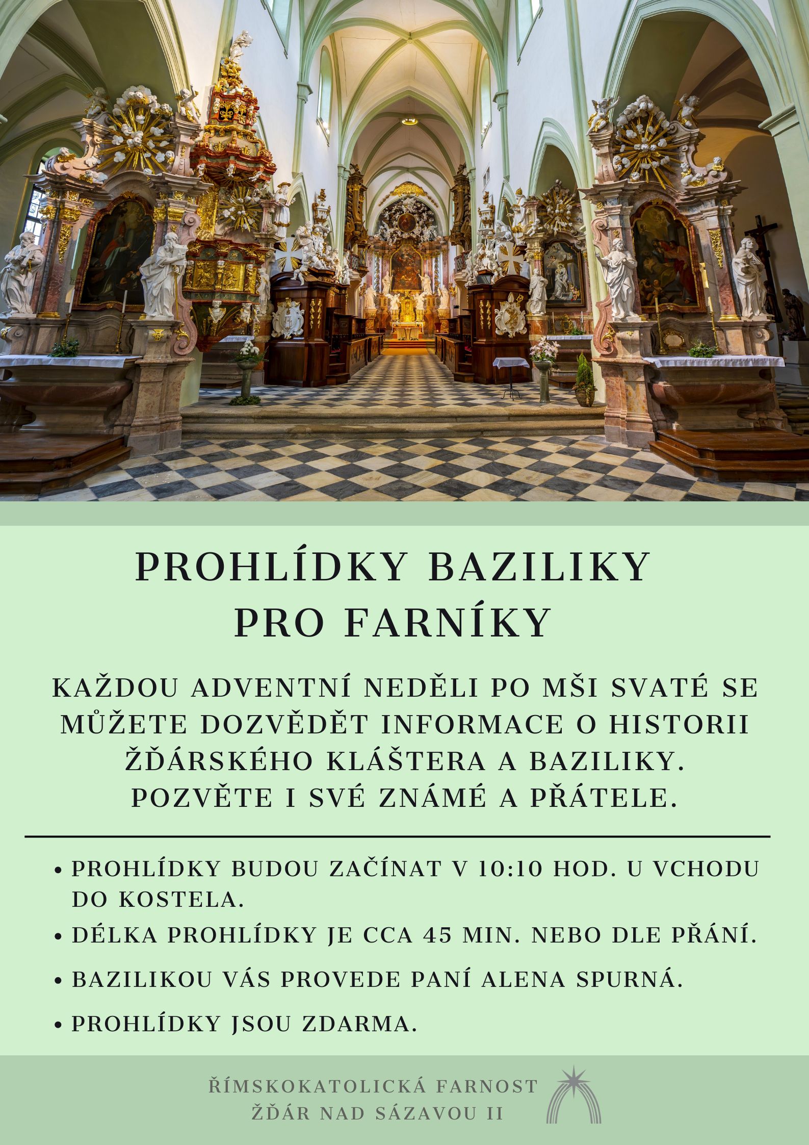 PROHLÍDKY BAZILIKY PRO FARNÍKY